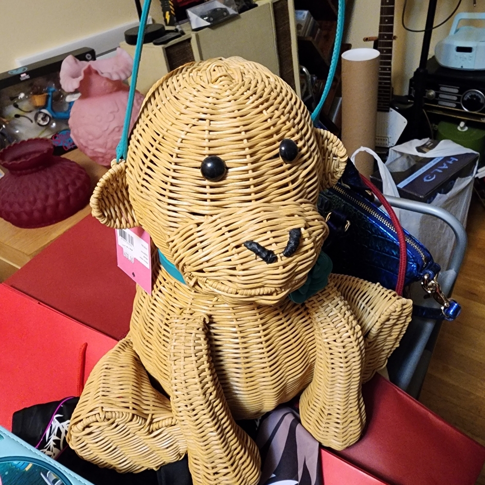 KATE SPADE WICKER MONKEY **RARE** NOVELTY BAG.
